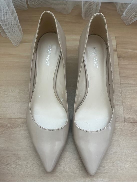 Nine West Shoes - Nine West Nude Patent Pointed-Toe Pumps